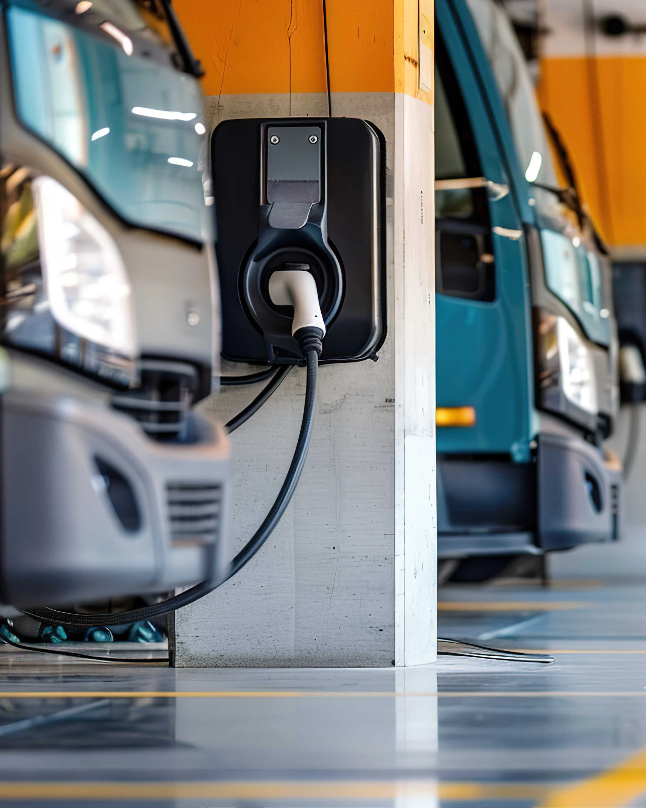 Ladeinfrastruktur für elektrische Müllfahrzeuge im Betriebshof der Abfallwirtschaft